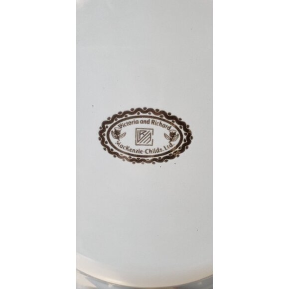 Vintage MacKenzie Childs Camp Blue Floral Enamel Bowl 9" Victoria And Richard - Picture 4 of 5